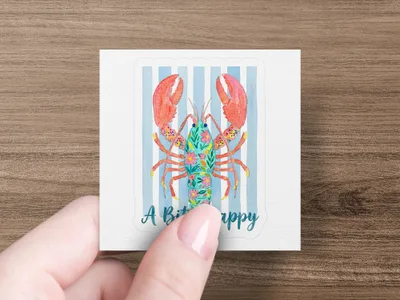 A Bit Snappy Floral Lobster T-Shirt Digital Download, Whimsical Coastal Nautical Ocean Tee Design, Funny Sea Life Art