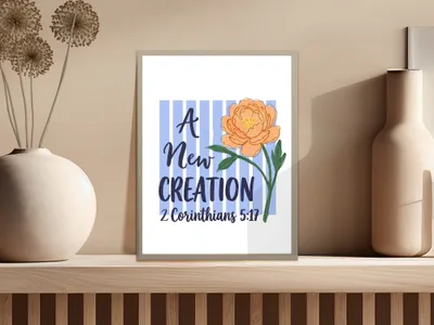 A New Creation 2 Corinthians 5 17 Christian T-Shirt, Faith Bible Verse Shirt, Inspirational Religious Digital Tee