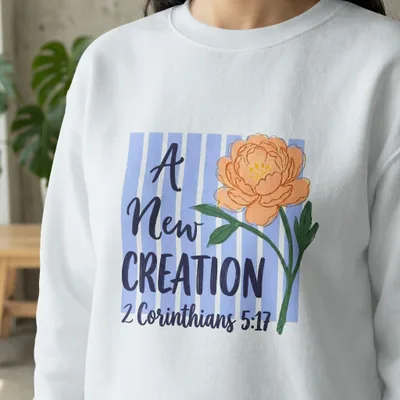 A New Creation 2 Corinthians 5 17 Christian T-Shirt, Faith Bible Verse Shirt, Inspirational Religious Digital Tee