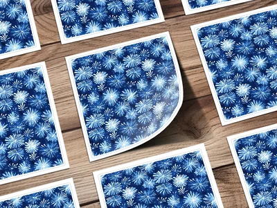 Abstract Blue Sparkle Fireworks Pattern Watercolor Style Backdrop Digital