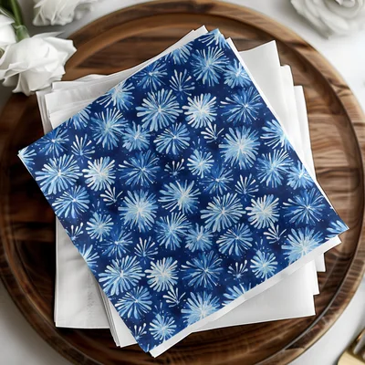 Abstract Blue Sparkle Fireworks Pattern Watercolor Style Backdrop Digital