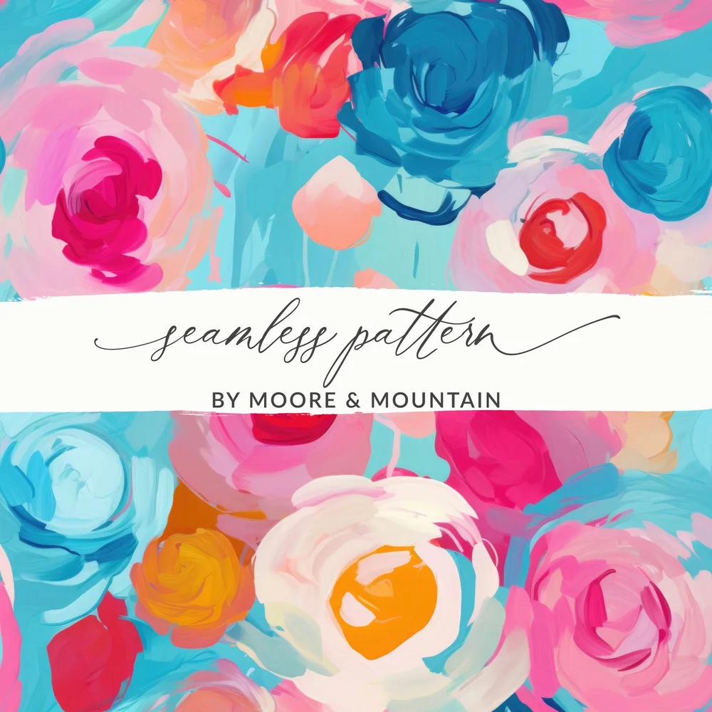 Abstract Brush Strokes Blue and Pink Painterly Background