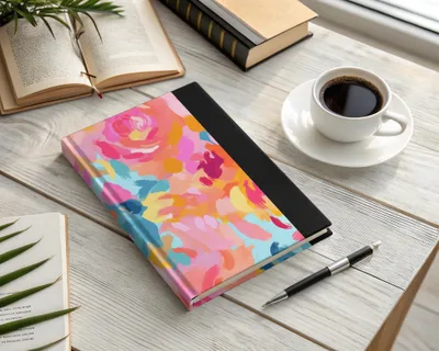 Abstract Brush Strokes Bright Pink and Light Blue