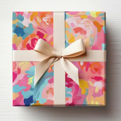 Abstract Brush Strokes Bright Pink and Light Blue Digital