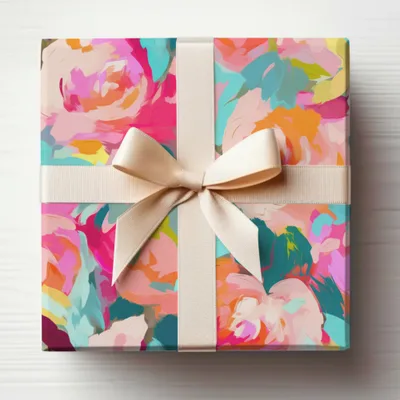 Abstract Brush Strokes Bubblegum Pink and Light Blue Artwork