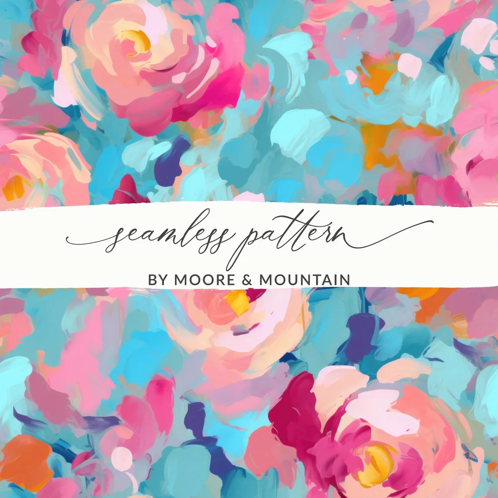 Abstract Brush Strokes in Bubblegum Pink and Light Blue Digital