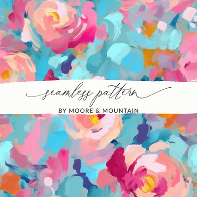 Abstract Brush Strokes in Bubblegum Pink and Light Blue Digital