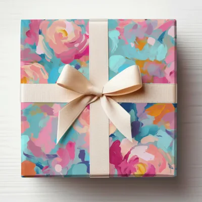 Abstract Brush Strokes in Bubblegum Pink and Light Blue Digital