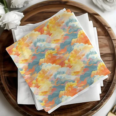 Abstract Cloud Digital Paper, Painted Sky Seamless Pattern, JPEG Digital Download, Two Scales