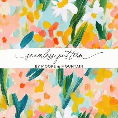Abstract Floral Art Print Digital, Painterly Flowers, Spring Bloom Illustration, Pastel Colors, Modern Art, Wall Decor Digital