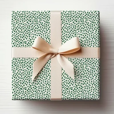 Abstract Green Leaf Pattern Flowing Motif Seamless Design