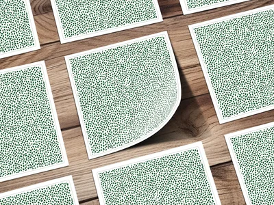 Abstract Green Leaf Pattern Flowing Motif Seamless Design