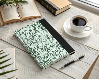 Abstract Green Leaf Pattern Flowing Motif Seamless Design