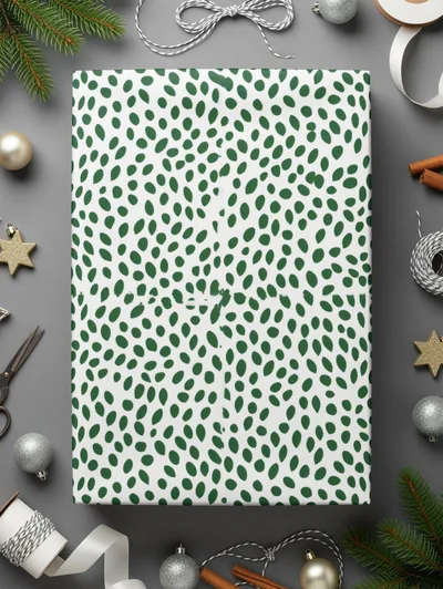 Abstract Green Leaf Pattern Flowing Motif Seamless Design