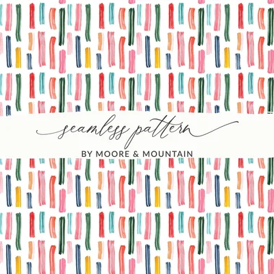 Abstract Lines Vibrant Watercolor Strokes Seamless Pattern Design Digital