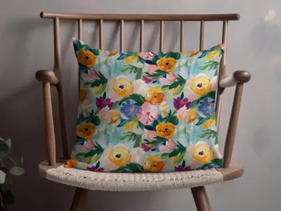 Abstract Painted Floral Artwork Spring Jewel Tones