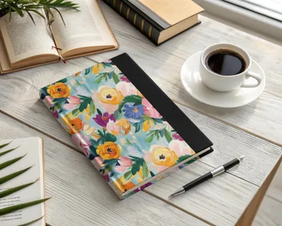 Abstract Painted Floral Artwork Spring Jewel Tones