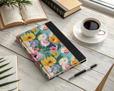 Abstract Painted Floral Garden in Spring Jewel Tones