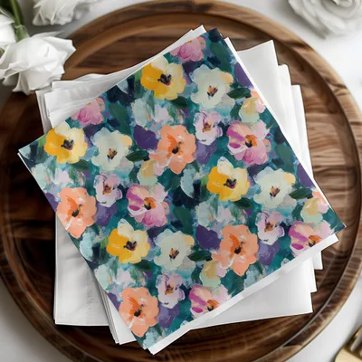 Abstract Painted Floral Spring Flowers Impression Digital