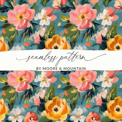 Abstract Painted Floral Spring Pattern for Your Project Digital