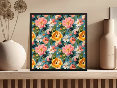 Abstract Painted Floral Spring Pattern for Your Project Digital