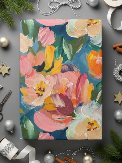 Abstract Painted Spring Floral Garden Impression