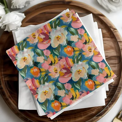 Abstract Painted Spring Floral Garden Impression