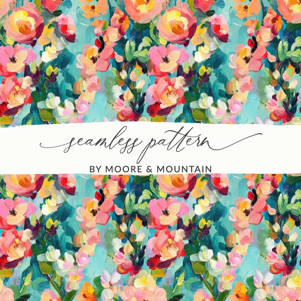 Abstract Painted Spring Floral Jewel Tones Art