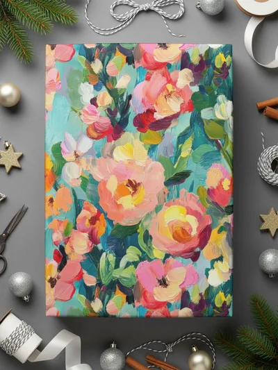 Abstract Painted Spring Floral Jewel Tones Art