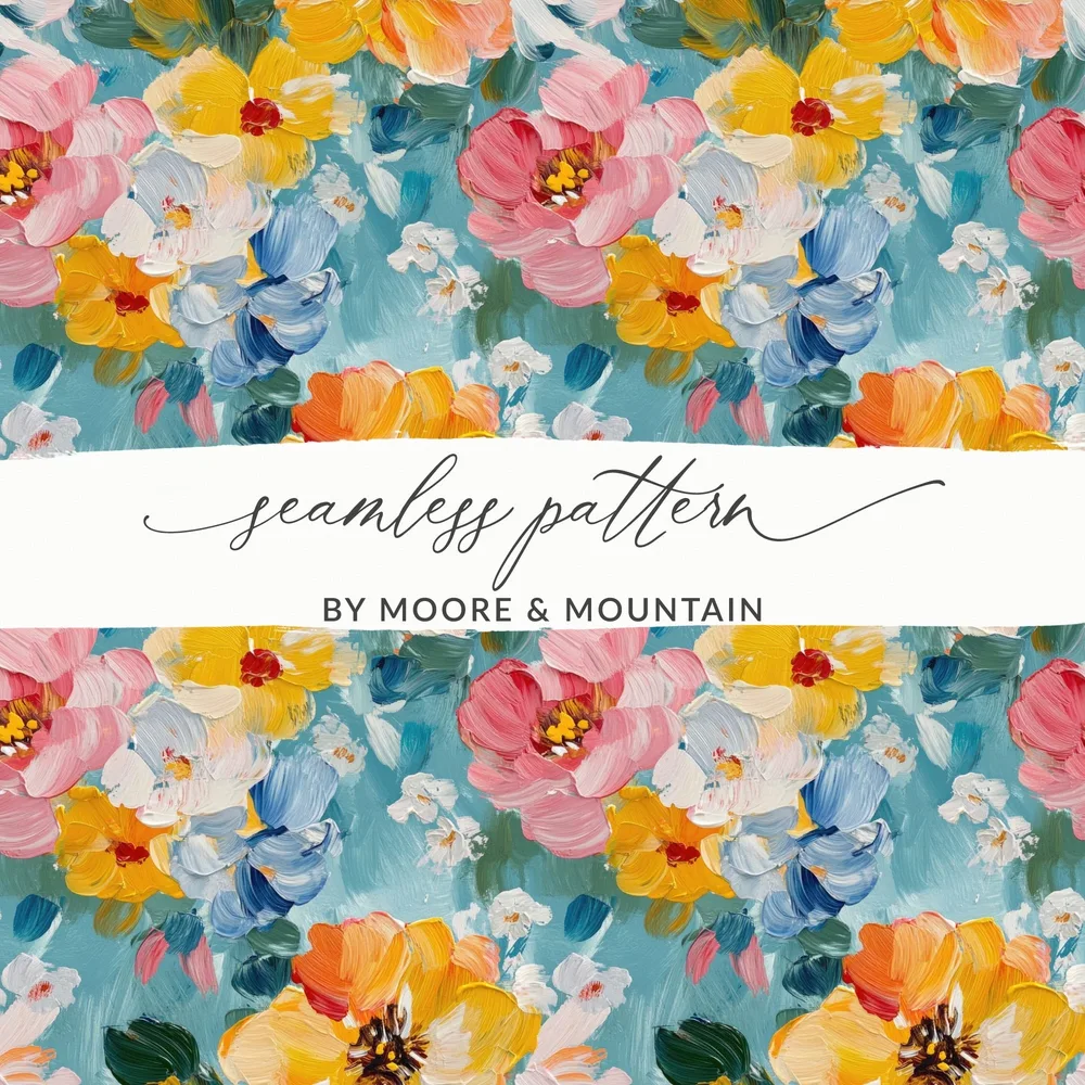 Abstract Painted Spring Floral Pattern Art Digital