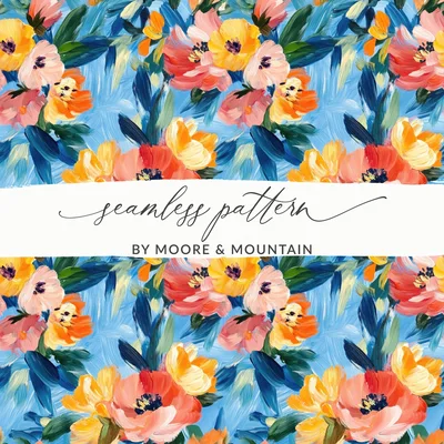 Abstract Painted Spring Floral Pattern for Home Decor