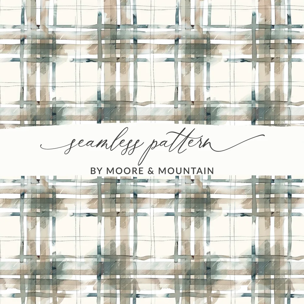 Abstract Watercolor Checkered Design With Earth Tones Digital