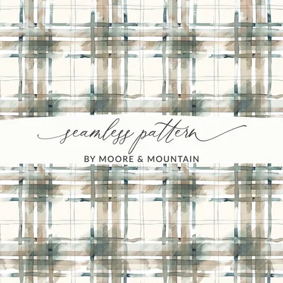 Abstract Watercolor Checkered Design With Earth Tones Digital