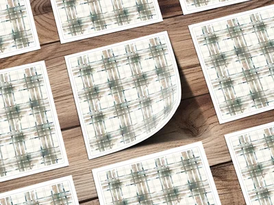 Abstract Watercolor Checkered Design With Earth Tones Digital