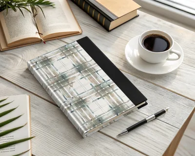 Abstract Watercolor Checkered Design With Earth Tones Digital