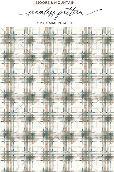 Abstract Watercolor Checkered Design With Earth Tones Digital