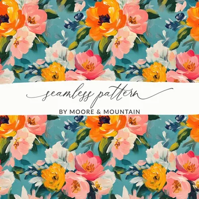 Acrylic Floral Garden Spring Art Design Colorful Pattern