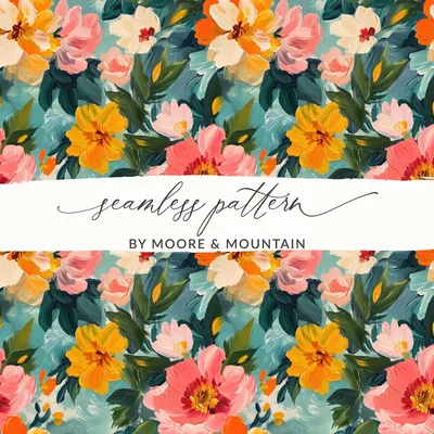 Acrylic Floral Spring Flowers Garden Digital Download
