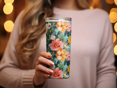 Acrylic Floral Spring Flowers Garden Digital Download