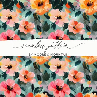 Acrylic Floral Spring Garden Artistic Strokes
