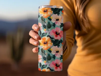 Acrylic Floral Spring Garden Artistic Strokes