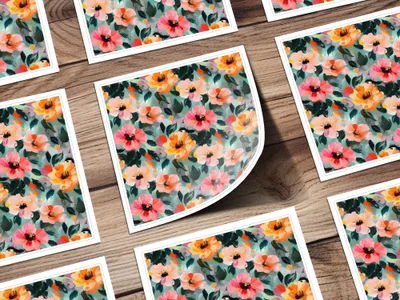 Acrylic Floral Spring Garden Artistic Strokes