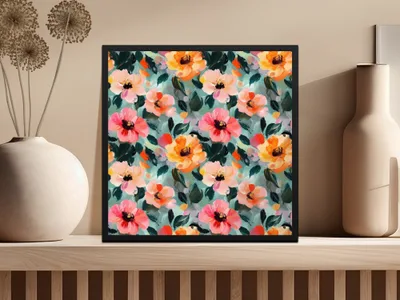 Acrylic Floral Spring Garden Artistic Strokes