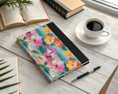 Acrylic Floral Vivid Spring Impression Painted Abstract