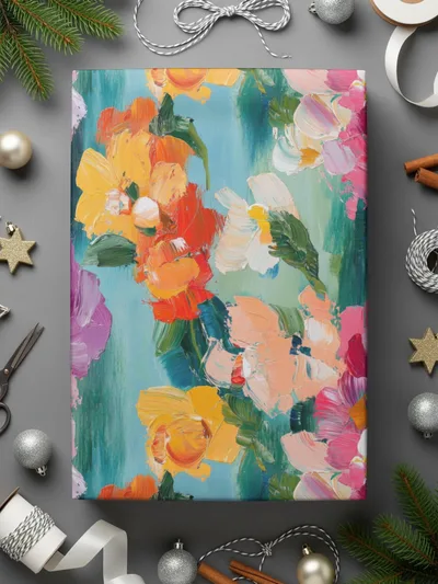 Acrylic Floral Vivid Spring Impression Painted Abstract