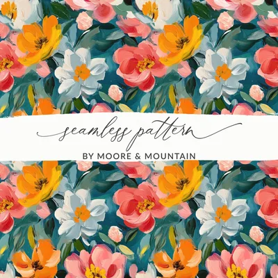 Acrylic Floral with Spring Colors Painting Digital