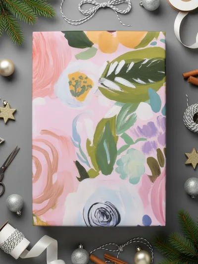 Acrylic Pink Floral Seamless Pattern, Fine Art Floral, Gouache Painted Flowers Digital Paper, Printable Fabric Design, Repeat Pattern