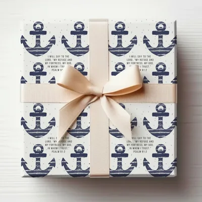 Anchor Digital Print, Seamless Bible Verse Pattern for Boys, Christian Mens Background Pattern Bible Verse