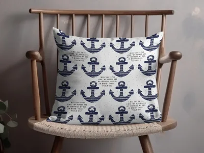 Anchor Digital Print, Seamless Bible Verse Pattern for Boys, Christian Mens Background Pattern Bible Verse