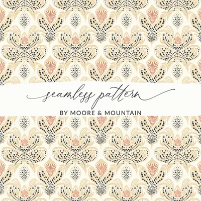 Art Deco Seamless Pattern Commercial Use, 1920s Digital Paper, Roaring 20s Art Nouveau Background, Vintage Floral Print PNG